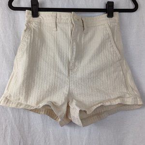 Madewell Cream High Waist Camp Shorts Size Extra Small